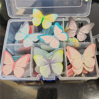 Feuilles comestibles en papier wafer en vrac, motifs floraux, en boîte de rangement, vente en gros, direct usine, fourniture OEM, en stock, pour décoration de gâteaux