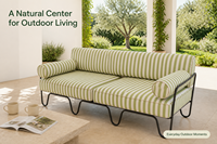Modernes Aluminium-Komfortsofa für Draußen mit 3 Sitzen für Terrasse, Garten, Hotel und Gewerbliche Möbelprojekte