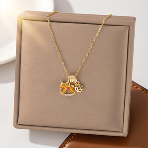 <span class=keywords><strong>Collana</strong></span> con <span class=keywords><strong>ciondolo</strong></span> in zircone fai-da-te Jeutelis in rame da donna, personalizzabile con pendenti a forma di <span class=keywords><strong>cavallo</strong></span>, cuore, smalto floreale e croce, regalo per lei - Product Image 4