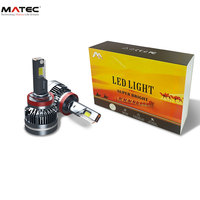 Ampoule de phare LED en cuivre 4 LED H7 H1 H11 9005 9006 9012 H4 110W 11000LM avec ventilateur de refroidissement pour voiture