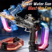 Pistol Air Semprot Kuat YT Summer Outdoor Toys, Tembakan Beruntun, Pistol Air Listrik dengan Lampu, Permainan Perang Air Musim Panas untuk Anak-anak dan Dewasa