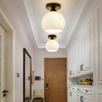 Plafonnier LED vintage en verre transparent avec base en fer, moderne, pour montage en surface intérieur, maison, bureau, salles de bain, balcon, montage AC IP33