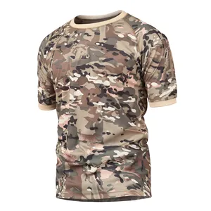 Custom Camouflage Printing O-Ausschnitt Premium Polyester Loose Fit schnell trocknendes T-Shirt