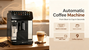เครื่องชงกาแฟอัตโนมัติ Anbolife พร้อมเครื่องบดในตัวและถังนม แรงดัน 15 บาร์ ฟังก์ชั่นชงเย็น 8 รสชาติ หน้าจอสัมผัส ชงเอสเพรสโซได้ - Product Image 6