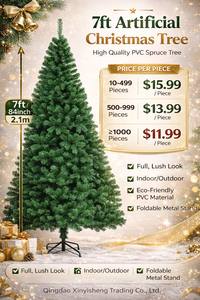 شجرة عيد الميلاد الاصطناعية الجديدة لعام 2026 بطول 7 أقدام من البلاستيك PVC بسعر منخفض، ديكور للعطلات، زينة للمنزل والفنادق ومراكز التسوق، شجرة عيد الميلاد من البلاستيك PVC - Product Image 2