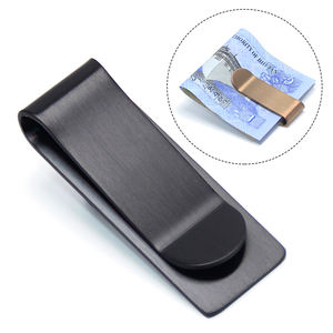 Schwarzer Edelstahl Papier-Geldscheinclip Geldbörse Geldhalter Brieftasche Aktion Herrengeschenke individueller Großhandel-Geldscheinclip schwarz - Product Image 1
