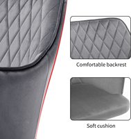 Chaise de bureau ergonomique avec accoudoirs en velours rose et roulettes