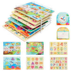 Rompecabezas 3d para niños pequeños, juego de estante con letras y números del alfabeto inglés, juguetes educativos Montessori para aprendizaje, tablero de madera - Product Image 2