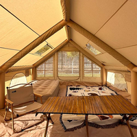 Carpa Inflable Impermeable de Oxford para Acampar, Portátil, de 12 Metros Cuadrados, para las Cuatro Estaciones, Apertura Automática Rápida, para 6-10 Personas
