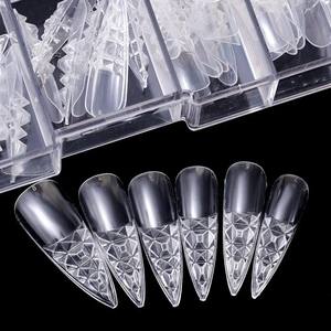 120 pièces presse sur émaillé faux ongles conseils amande carré français vernis à ongles extension conseils couverture complète Transparent <span class=keywords><strong>manucure</strong></span> conception ongles artificiels - Product Image 4