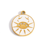 SUMMLY Ciondoli Trendy all'Ingrosso con Goccia d'Olio dei 12 Segni Zodiacali, Placcati in Oro 18K, Charm in Acciaio Inossidabile, Gioielli alla Moda