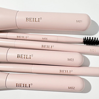 Ensemble de pinceaux de maquillage professionnels à marque privée - Logo personnalisé OEM, manche en bois écologique, compatible avec le correcteur, 6 pièces/ensemble, synthétique