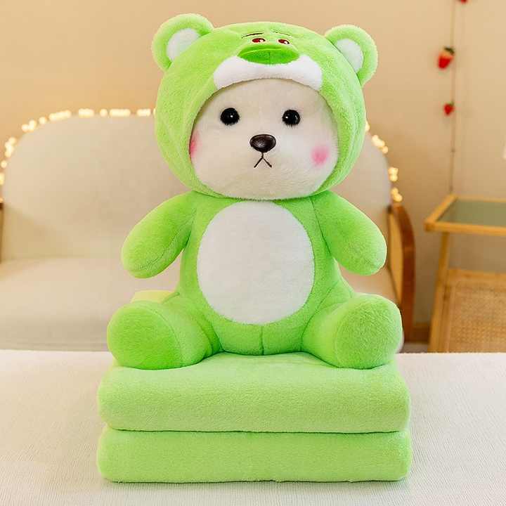 Baby Soothing Plush Pillow with Remote & USB – Blue Bear Comfort Sleep Cushion main image 0
