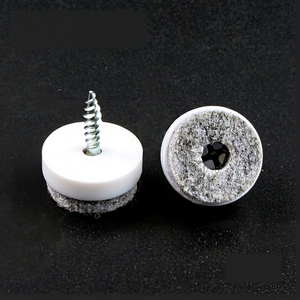 GQK Patins de meubles en fer auto-adhésifs, réutilisables, silencieux, antidérapants et durables, avec vis autotaraudeuses et chevilles de fixation au sol en feutre pour canapés et chaises - Product Image 1