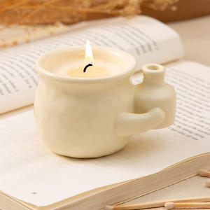 Portavelas de Cerámica Personalizado, Vacío, con Asa, Estilo Nórdico, para Aromaterapia, Regalo, DB2715 - Product Image 3