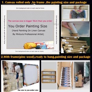 Mintura 100% Handgezeichnetes Modernes Abstraktes Acrylgemälde auf Leinwand Goldene Linie Großes Wandbild Wohnzimmer Wanddekoration mit Rahmen - Product Image 6