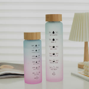 Nouveau produit <span class=keywords><strong>1</strong></span> <span class=keywords><strong>litre</strong></span> <span class=keywords><strong>bouteille</strong></span> d'eau en <span class=keywords><strong>verre</strong></span> dépoli boisson directe dégradé boisson sportive <span class=keywords><strong>bouteille</strong></span> d'eau avec marquage du temps - Product Image 6