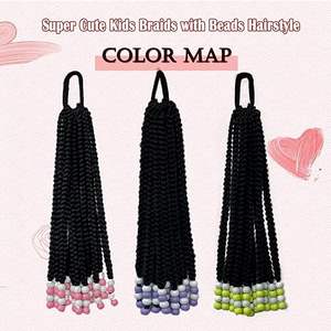 Extensions <span class=keywords><strong>de</strong></span> <span class=keywords><strong>queue</strong></span> <span class=keywords><strong>de</strong></span> <span class=keywords><strong>cheval</strong></span> <span class=keywords><strong>avec</strong></span> perles, tresses, postiches pour enfants, tresses <span class=keywords><strong>avec</strong></span> perles, coiffures tressées protectrices pour filles - Product Image 4