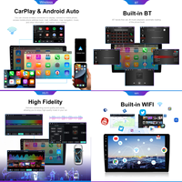 Hikity 9 ''2Din 6 + 128 Go Android Autoradio CarPlay Android Auto Autoradio HiFi/WiFi/GPS/RDS/DSP/IPS Écran tactile OEM Usine