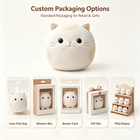 Peluche chat blanc sphérique ultra douce Kawaii en tissu Minky pour décoration de chambre esthétique, cadeau d'anniversaire