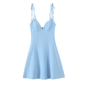 TAOP&ZA Abito Mini Estivo da <span class=keywords><strong>Donna</strong></span> Elegante e <span class=keywords><strong>Sexy</strong></span> con Fiocco e Scollo a V, Stile Europeo e Americano, Nuova Collezione Moda 3152210 - Product Image 2