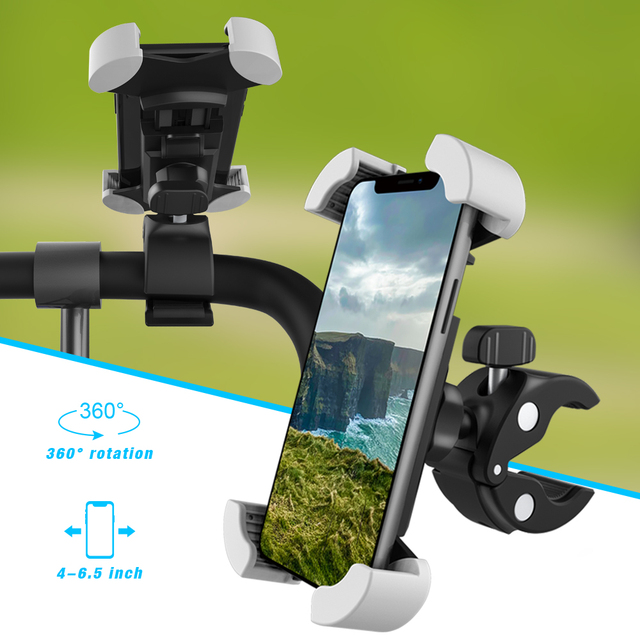 Taiworld New Trending Universal Cell Phone Bike Mount Motorcycle Phone Holder Bicycle Stand for 4"-7" Smartphone Bike Riding