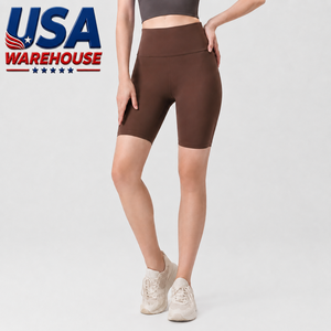 US Warehouse Nude Feel Yoga Shorts No Ride up Seamless High Waist Biker Tummy Control Fitness Athletic Gym Daily Wear - Product Image 1