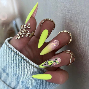 Uñas postizas cortas de lujo con diamantes, diseño de uñas artificiales, <span class=keywords><strong>bailarina</strong></span>, prensa francesa, Popular, novedad de 2023 - Product Image 4