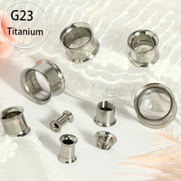 Tunnels et plugs d'oreille en titane et acier chirurgical, à double évasement, pour piercing externe, bijoux de piercing