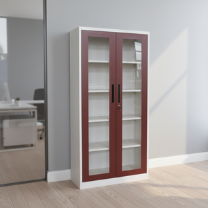 Armoires de classement avec 2 portes en verre, armoire de rangement verrouillable, armoire de classement en acier pour bureau - Product Image 1