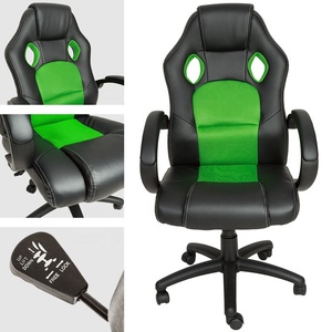 Đen xanh Xoay Bàn Máy Tính Tịch Seat Racing Máy Tính Chơi Game Ghế Văn Phòng Điều Hành Xoay Có Thể Điều Chỉnh + Độn Tay Vịn - Product Image 5
