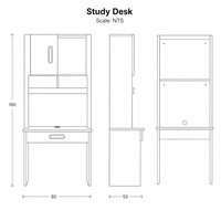 Bureau d'ordinateur intégré avec étagère, moderne et durable, fabriqué en usine, vente directe, couleur personnalisable, pour la maison et le bureau.