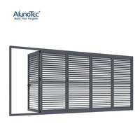 AlunoTec New Arrival Windproof Lames réglables Panneau d'écran à persiennes pliant pour porte en aluminium