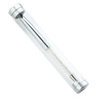 PQ Cuir Cylindrique Acrylique Plastique Cristal Transparent Signature Publicité Cadeau Stylo Premium Qualité Emballage Stylo Boîte