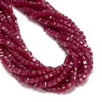 Vente en gros de perles de cristal en obsidienne fumée naturelle, rubis, quartz rose, facettées en forme de cube de Rubik, 2/3/4 mm, pour la fabrication de bijoux, bracelets