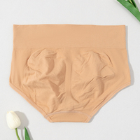 Braguitas de Bikini para Mujer, Suaves y Elásticas, Sin Costuras, de Color Sólido, Cintura Alta, Control de Abdomen, Uso Diario, Ecológicas