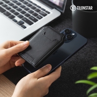 Portefeuille magnétique pour téléphone, porte-cartes en cuir, compatible MagSafe, logo personnalisé OEM