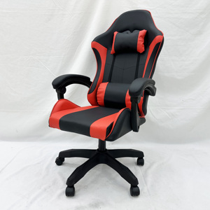 Chaise de jeu ergonomique pivotante en cuir PU coloré personnalisable pour le bureau et le gaming, avec fonction massage et bascule - Product Image 3