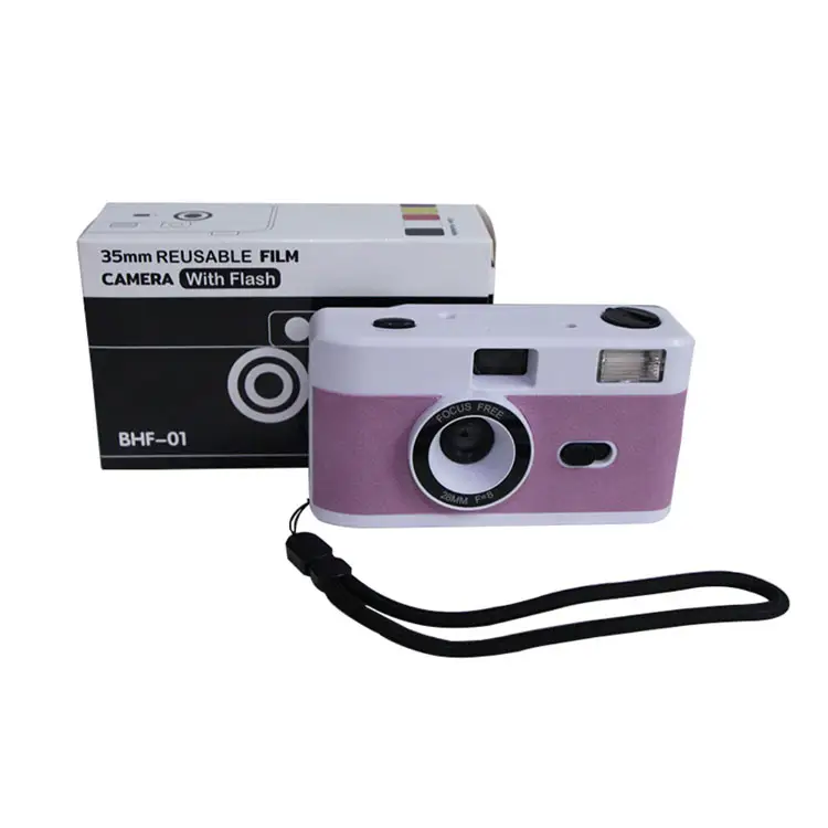 35MM Reusable Film Camera with Flash Light Fool Filming Camera s Retro Manual Reusable Film Camera