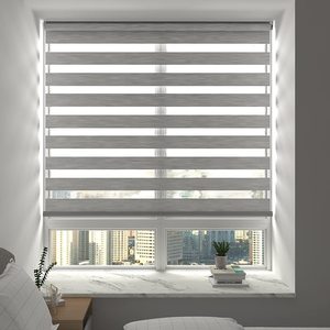 Nội thất nhà trang trí tuya ZigBee tùy chỉnh kích thước ngày và đêm thông minh cửa sổ Shades cơ giới hai lớp rèm cuốn màn <span class=keywords><strong>Zebra</strong></span> Rèm cho nhà - Product Image 1