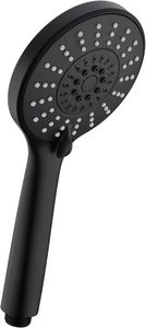 Ensemble de pommeau de douche à main haute pression noir mat avec tuyau de 1,5 m et support sans perçage - Product Image 6