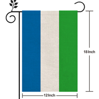 Drapeau de la Sierra Leone Matériau de lin de haute qualité pour l'extérieur 12*18In Plus de styles à choisir