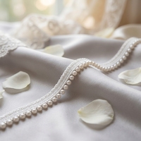 Ruban perlé fait main avec perles en plastique à une face, accessoire de mode DIY pour vêtements, rideaux, robes de mariée