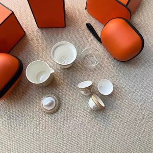 Juego de Tazas y Platos de Té Árabes de Cerámica Dorada, Portátiles y de Lujo, Tazas de Café de Porcelana, en Caja - Product Image 5