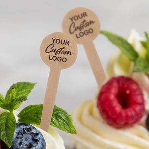 Marqueurs alimentaires en bois faits à la main, écologiques, durables, non toxiques, personnalisables en gros avec logo, pics à nourriture, brochettes, décorations pour cupcakes - Product Image 2
