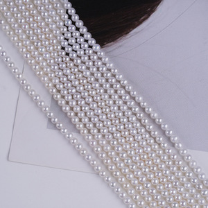 Perles d'eau douce naturelles plates de haute qualité 3-3,5 mm pour colliers DIY, bijoux faits à la main, produits semi-finis, vente en gros, Zhuji Blanc - Product Image 5