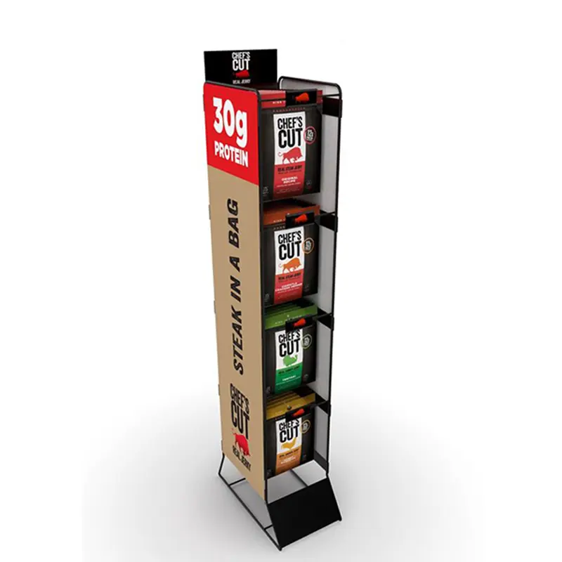 Apache Bagged Food Metal Display Stand Beef Jerky Display Rack with Adjustable Hook for Retail Store Merchandise Display — view 1