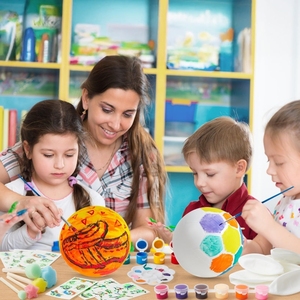 Kit de Pintura para Niños, Pinta Tu Propio Balón de Fútbol, 6 Piezas por Set, Material PU, con Bomba, Caja de Color, para Actividades Infantiles - Product Image 6