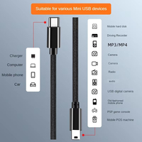 Câble adaptateur USB Type C vers Mini USB pour appareil photo, lecteur MP3, disque dur, transfert de données, câble USB Mini-B, câble Type-C Mini USB