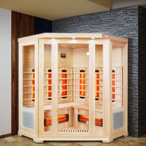 Salle de sauna carrée à spectre complet pour soulager le stress et stimuler l'énergie, grande salle de sauna intérieure pour 2 personnes, position allongée - Product Image 4